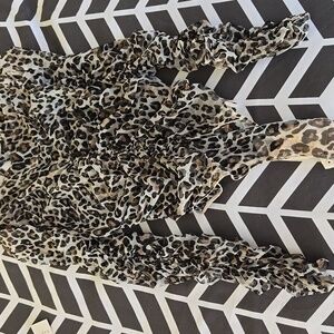 Victoria's Secret Ruched Mesh Bodysuit - Leapard Print